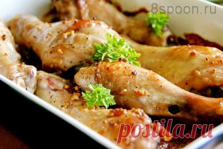 Куриные ножки в духовке с соевым соусом, горчицей и чесноком | 8 Ложек