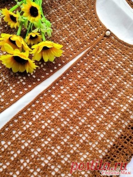 Ажурный жакет на одной пуговице. Крючок. - ВЯЗАНАЯ МОДА+ ДЛЯ НЕМОДЕЛЬНЫХ ДАМ - Страна Мам