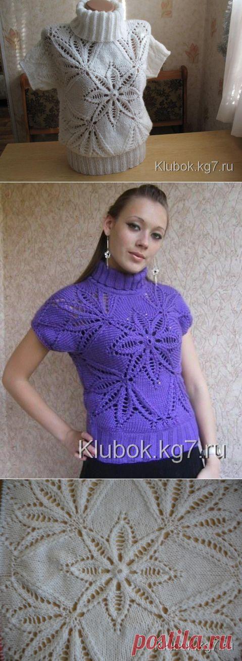 Два джемпера и туника одним интересным узором спицами