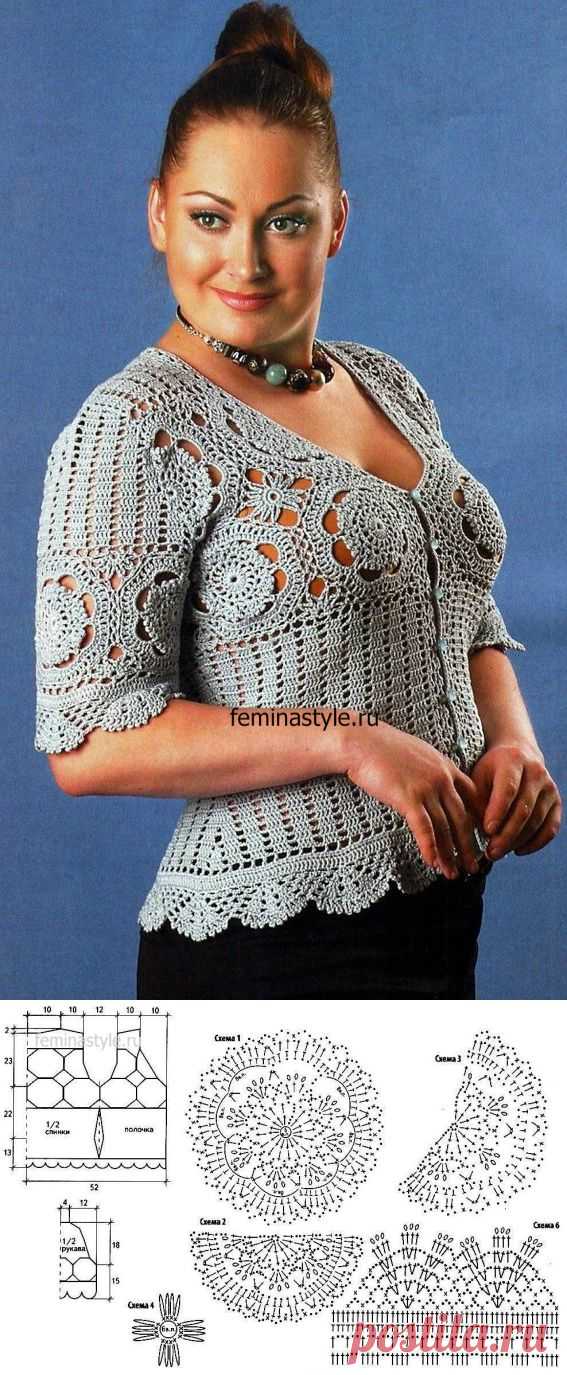 Ажурная летняя кофточка крючком / Рукоделие / Домоводство / Женские секреты / Женский стиль