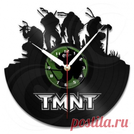 Кино и мультфильмы - Часы из виниловой пластинки "Черепашки-ниндзя"