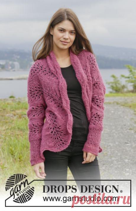 Sweter DROPS z wzorem fal, z włóczki „Brushed Alpaca Silk”. Od XS do XXL. ~ DROPS Design