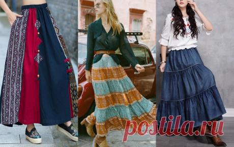 Юбка в стиле хиппи. Тренд 2020, который можно сшить "на коленке" из того, "что было, то и полюбила" |