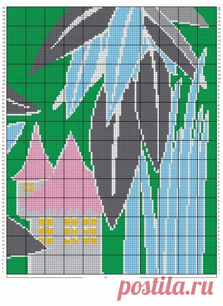 Чехол на подушку интарсией