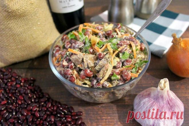 Салат с куриной печенью и фасолью рецепт с фото пошагово - 1000.menu