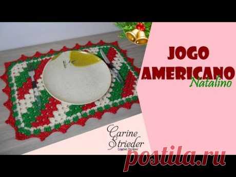 Jogo Americano Natalino em crochê por Carine Strieder