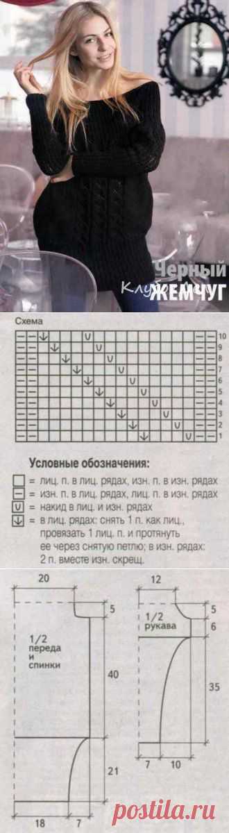 Туника с косами для женщин связана спицами. Схема и описание
