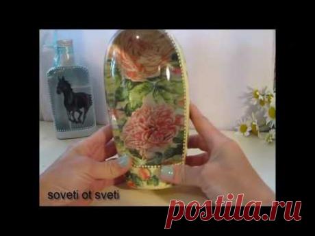 DIY:Two-side decoupage 3D/ОБРАТНЫЙ ДЕКУПАЖ c имитацией 3D\мастер-класс