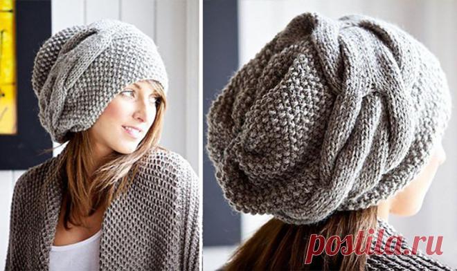 Стильная шапка спицами в стиле Бохо - Портал рукоделия и моды
