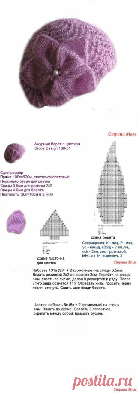2 ажурных берета на осень - Страна Мам