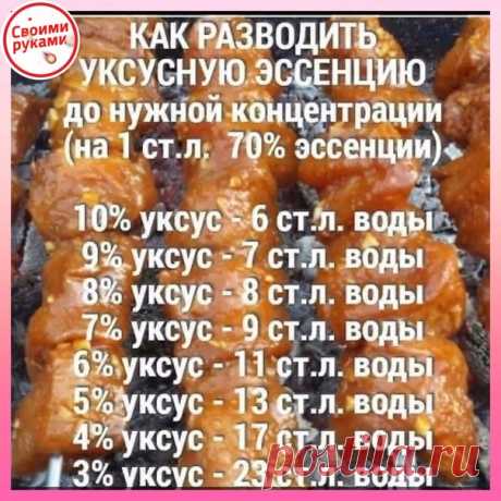 Как разводить уксусную эссенцию