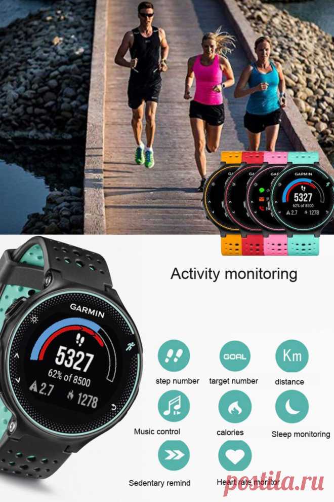 Оригинальные Смарт-часы Garmin forerunner 235 для бега, мужские и женские Смарт-часы с шагомером, пульсометром. Помогающие в спорте и плавании.