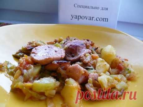 Тушёные овощи с сардельками - пошаговый рецепт приготовления с фото