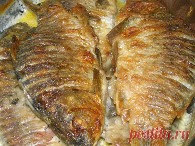 Караси томленные в сметане.