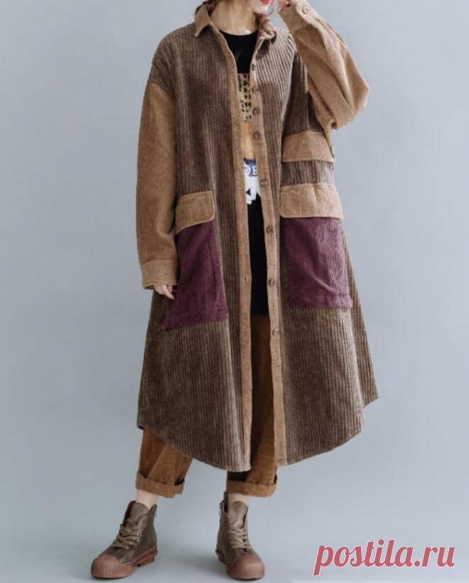 Women Corduroy coat Cotton Windbreaker Large Size coat | Etsy