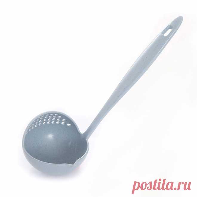 1 шт. Лидер продаж 2 в 1 ложки с длинной ручкой, супная ложка дома сито для приготовления пищи дуршлаг кухонный ковш Пластик ковш посуда кухонная лопатка | Дом и сад | АлиЭкспресс