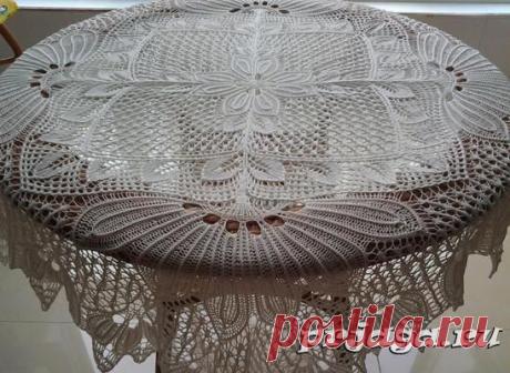 Мини скатерть спицами