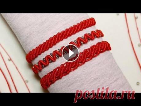 ТРИ ПРОСТЫХ БРАСЛЕТА МАКРАМЕ. THREE SIMPLE MACRAME BRACELETS. Как сплести простые браслеты в стиле макраме. How to weave simple macrame style bracelets. Помощь каналу Channel Help #макраме #macrame #macrametutori...