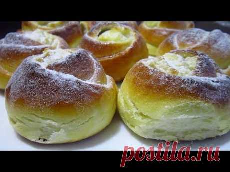 Булочки&quot;РОЗОЧКИ&quot;с Творогом и Бананами / Воздушные, невесомые очень вкусные!