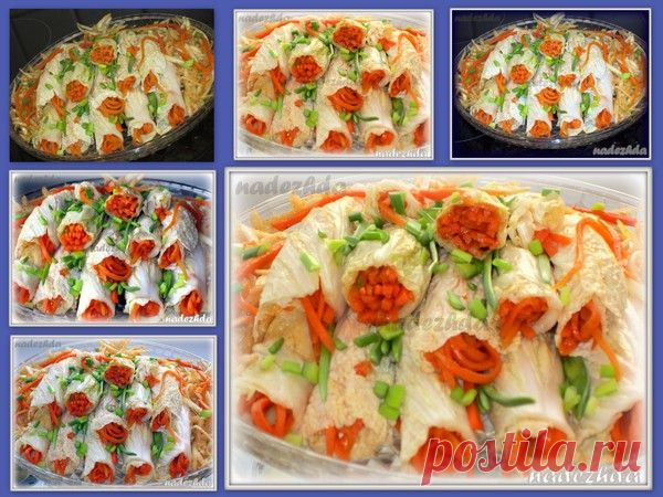 Капустные трубочки (острая закуска)
