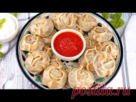 Вкусные и Сочные Манты!🥟 Универсальное Тесто для Мантов, Пельменей и Вареников, в том числе постных!