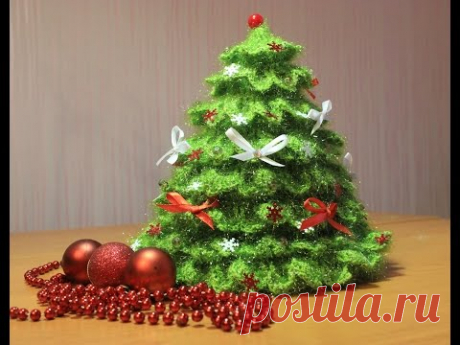 Как связать елочку крючком   how to knit crochet Christmas tree - YouTube