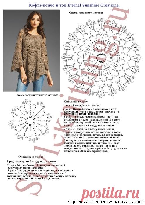 Ірландське в'язання гачком &: Очень ефектна туніка мотивами