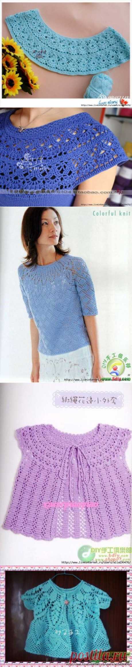 Круглые кокетки крючком.