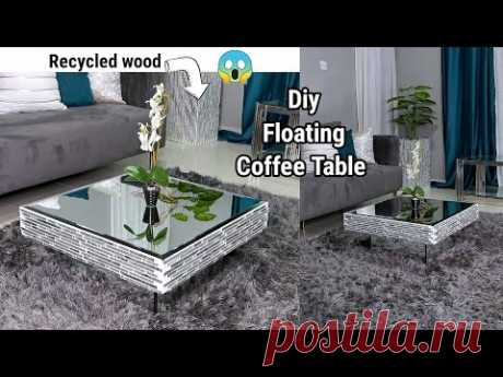 DIY COFFEE TABLE using KITCHEN BACKSPLASH TILES| REUSE WOOD - YouTube