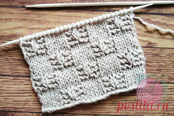 Плотный узор спицами с вытянутыми петлями | EasyKnit.ru