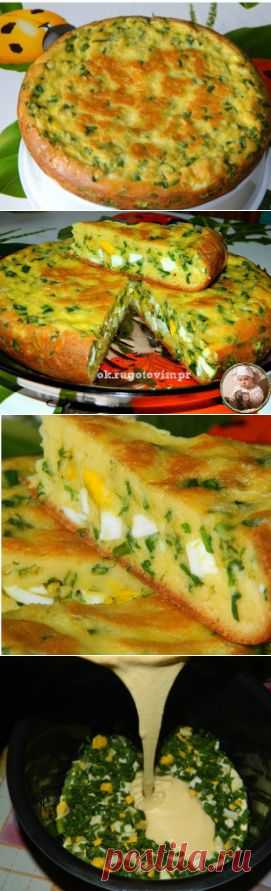 ПИРОГ С ЯЙЦАМИ И ЗЕЛЕНЫМ ЛУКОМ