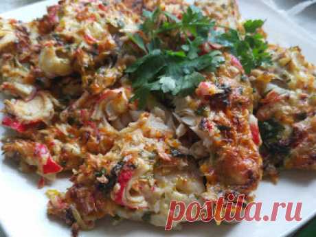 Филе минтая под крабовой шубкой