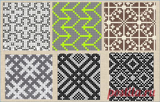 100 простых схем для жаккарда - вязание спицами | ЖАККАРДос | Яндекс Дзен