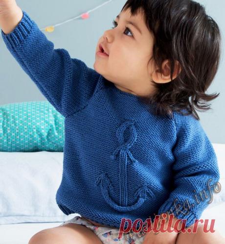 Пуловер с якорем (д) 24*122 Phildar №4722