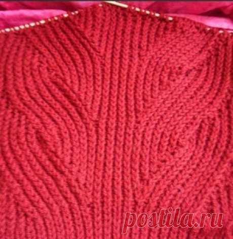 Узор Косы английской резинкой спицами