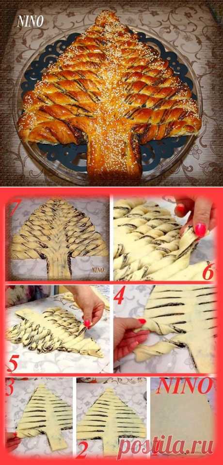 Плетеный Nutella Рождественская Елка хлеб-DIY рецепт-AllDayChic