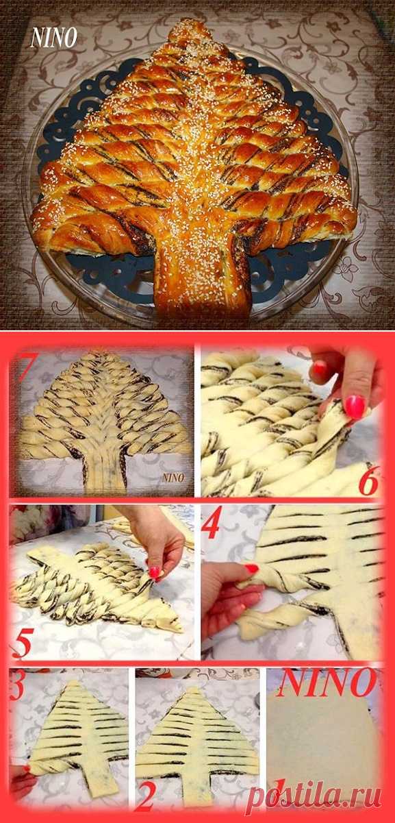 Плетеный Nutella Рождественская Елка хлеб-DIY рецепт-AllDayChic