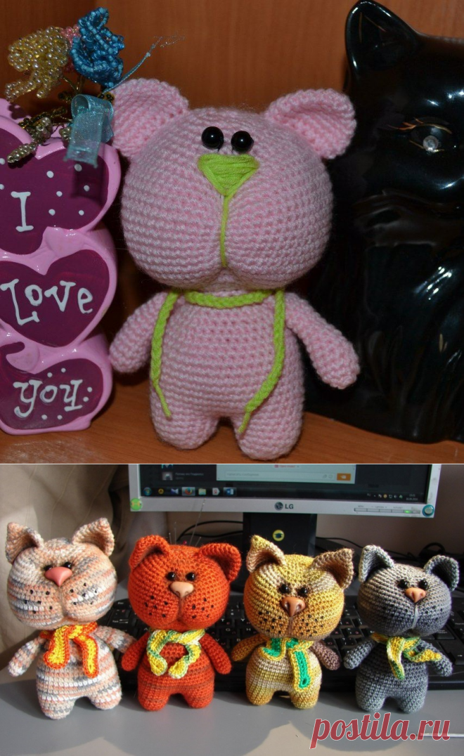 Котик и зайчик амигуруми крючком | Hi Amigurumi - схемы амигуруми
