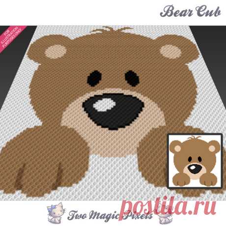 Bear Cub crochet blanket pattern; knitting, by TwoMagicPixels on