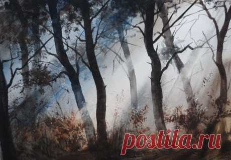 Илья Ибряев. Акварель.