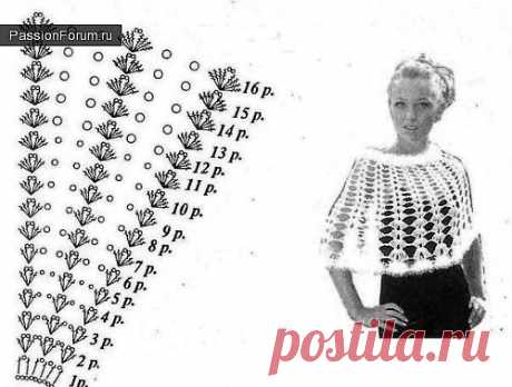 ВОЗДУШНАЯ НАКИДКА / Женская одежда крючком. Схемы. / PassionForum - мастер-классы по рукоделию