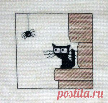 Схема для вышивки &amp;#8220;Кот и паучок&amp;#8221; &amp;laquo; Вышивальный магазинчик Kaya