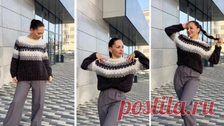 Связала джемпер жаккардом 😍 Как это было? Всё подробно расскажу | Вязание с DjuliyaM  | Дзен