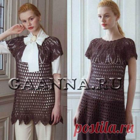 Вязание-крючок-ТУНИКИ+БЛУЗОНЫ-ПЛАТЬЯ
