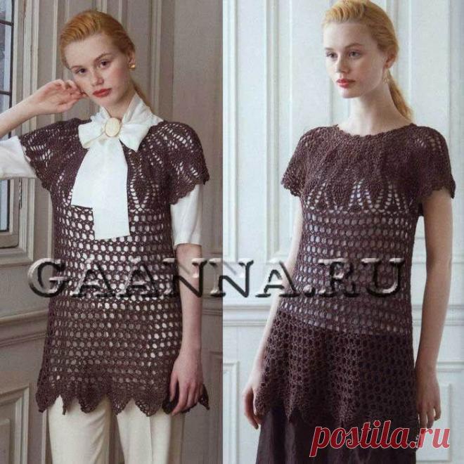 Вязание-крючок-ТУНИКИ+БЛУЗОНЫ-ПЛАТЬЯ