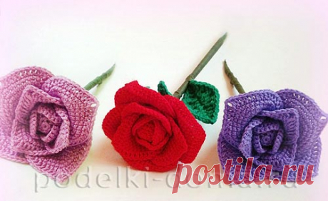 Цветок розы, вязаный крючком (мастер-класс) | &quot;Коробочка идей и мастер-классов&quot;. Образовательный портал