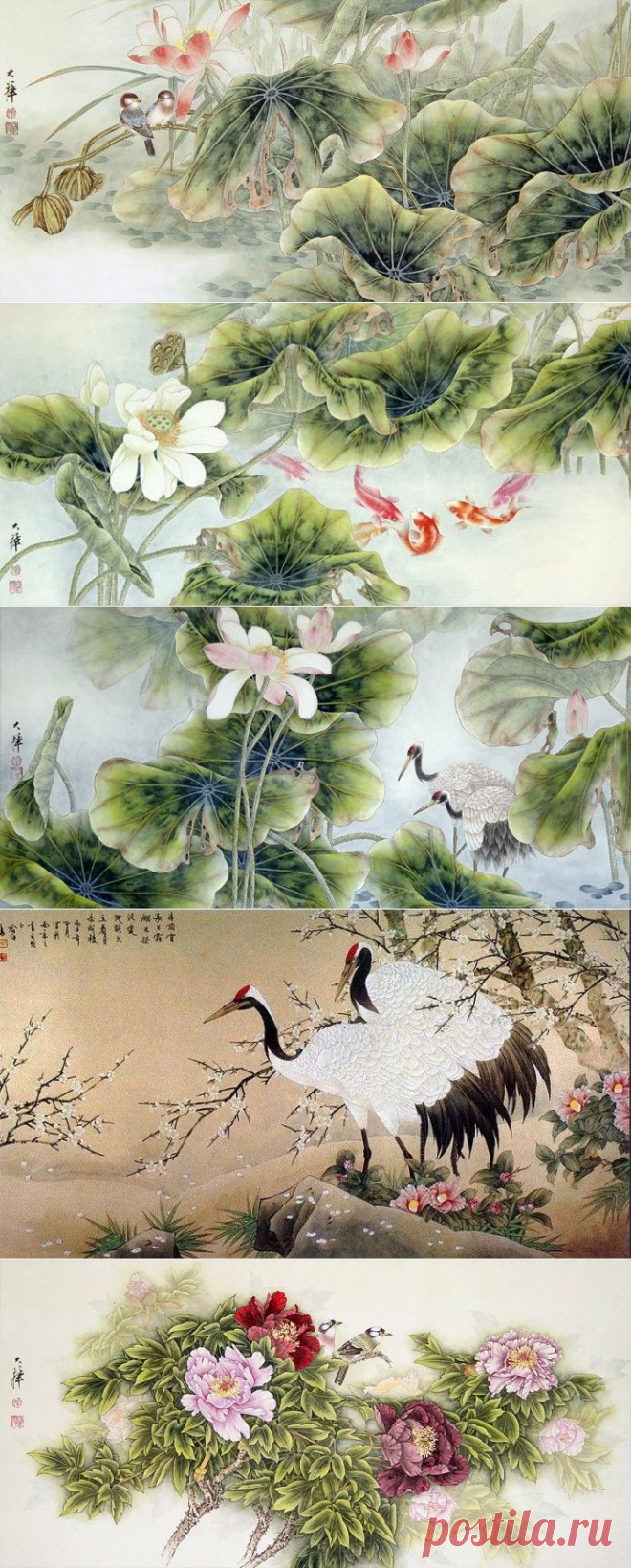 Восточные пейзажи. Художник Lou Dahua