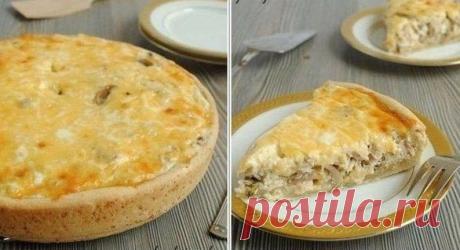 Лоранский пирог с курицей и грибами