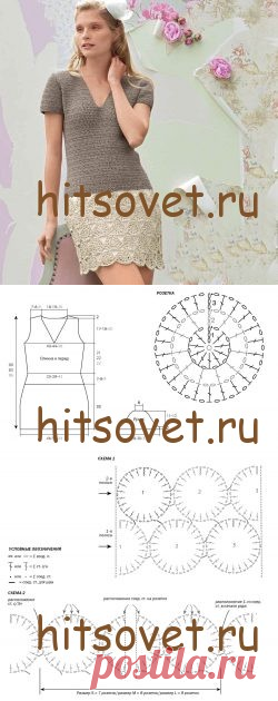 Платье крючком схемы и описание
