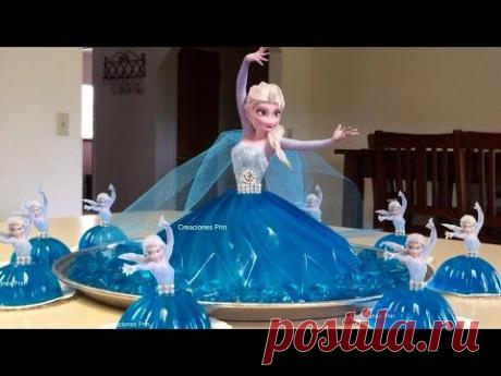 Gelatina de princesas ,Elsa o Anna en 3 leches Y berry blue .